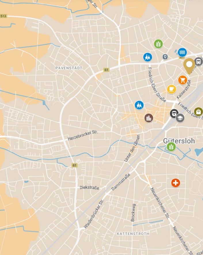 Lageplan mit Infrastruktur